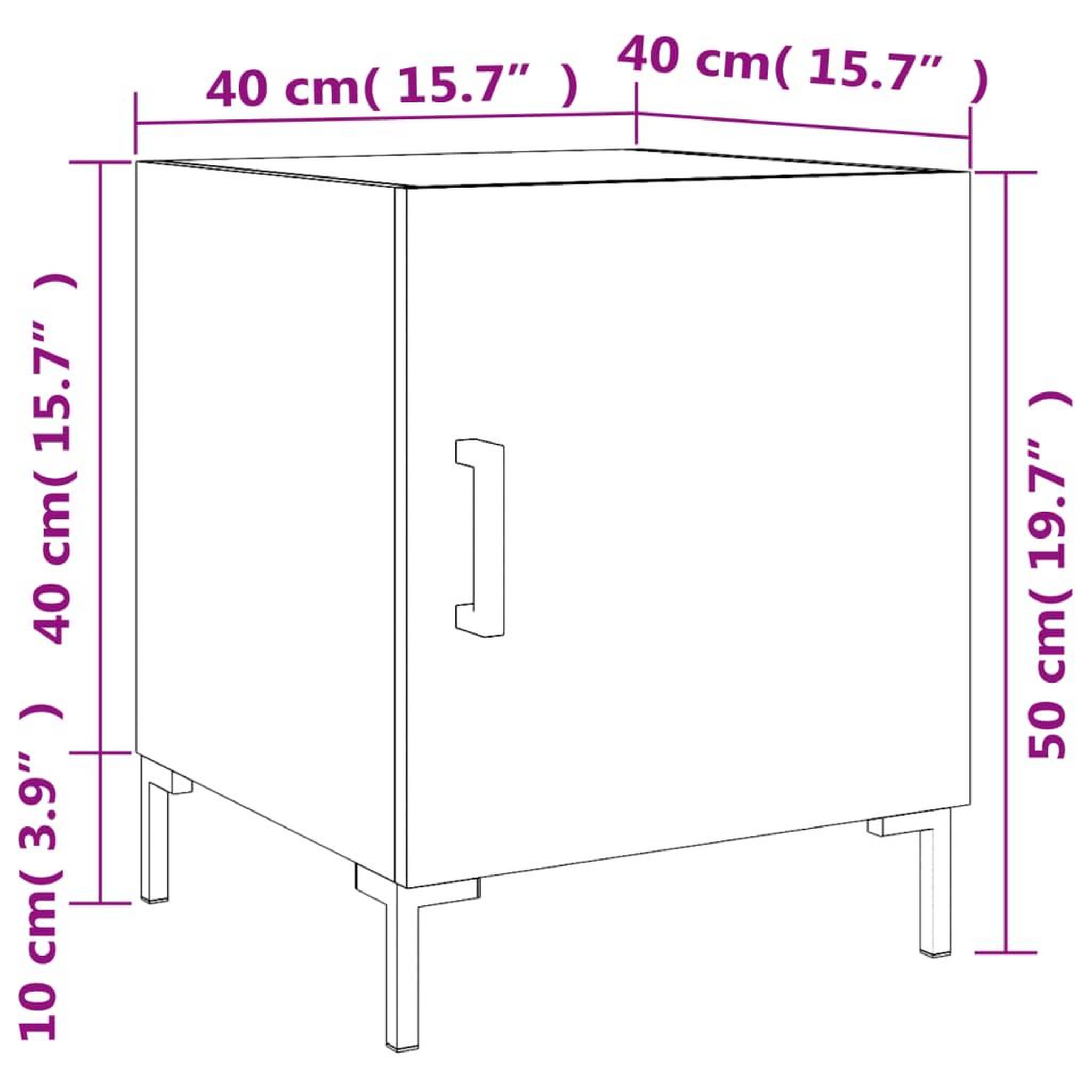 Voir la diapositive 6 : VIDAXL Tables de chevet 2pcs chene marron 40x40x50cm bois d'ingenierie