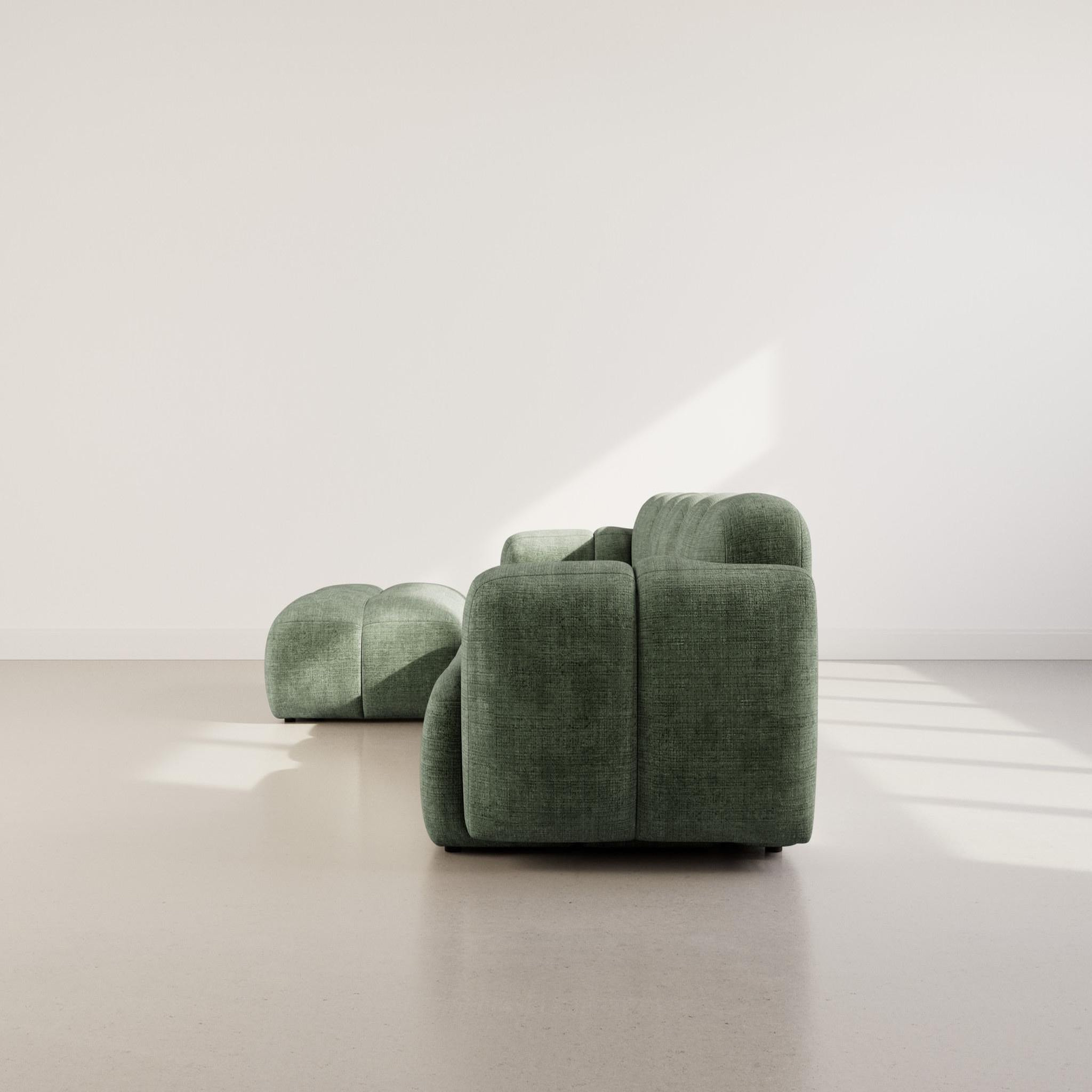 Voir la diapositive 6 : BEST MOBILIER Grace - canapé modulable d'angle réversible 4 places en velours texturé