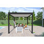 Voir la diapositive 5 : Pergola Bioclimatique autoportée  3X4 m - Aluminium - Noir charbon/blanc - VS OmBREA®