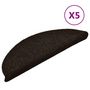 Voir la diapositive 2 : VIDAXL Tapis autoadhesifs de marches 5 pcs Marron 56x17x3cm Aiguillete