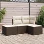 Voir la diapositive 1 : VIDAXL Salon de jardin 4 pcs avec coussins marron resine tressee