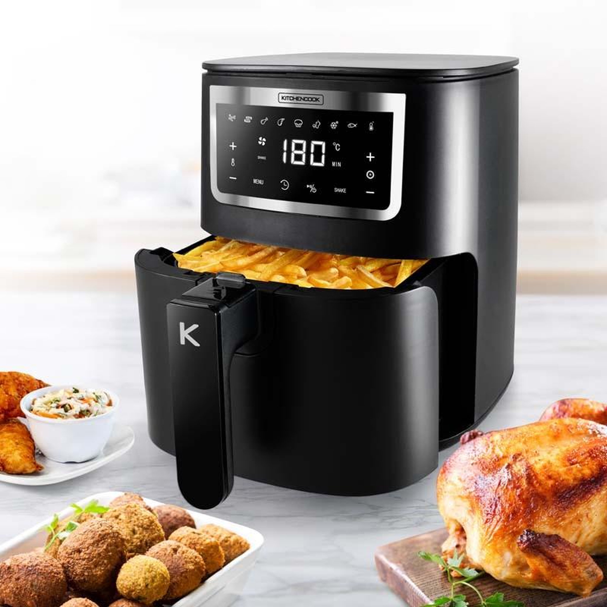 Voir la diapositive 2 : KITCHENCOOK Kitchencook - airmed3 - noir - friteuse sans huile - 3 l - 8 programmes