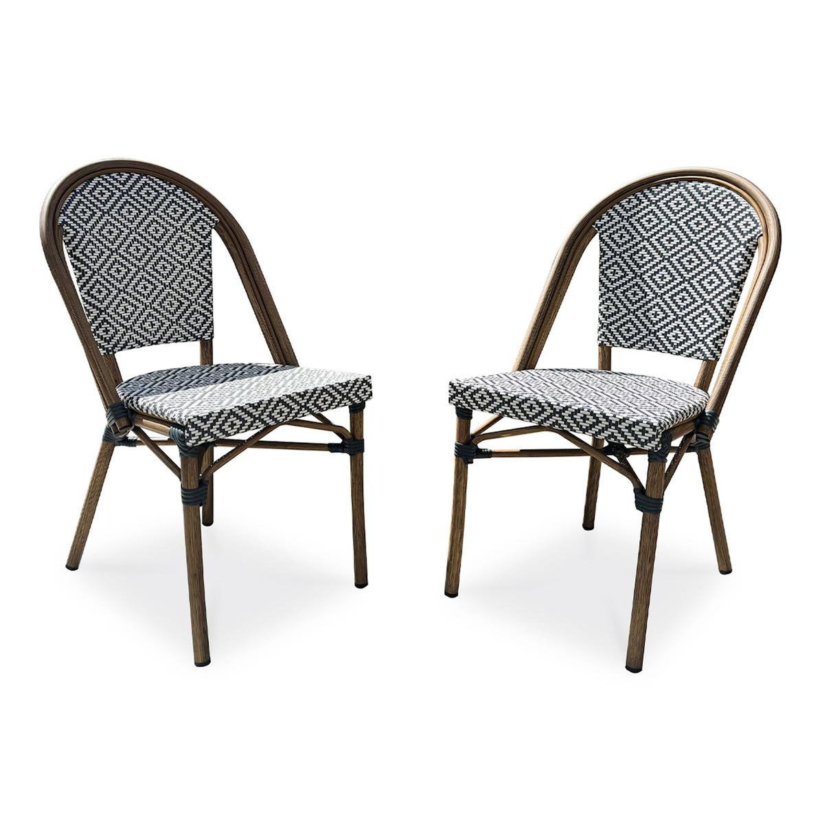Paris Prix Lot de 2 Chaises de Jardin Empilable  Bistro  87cm Bleu