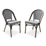 Paris Prix Lot de 2 Chaises de Jardin Empilable  Bistro  87cm Bleu