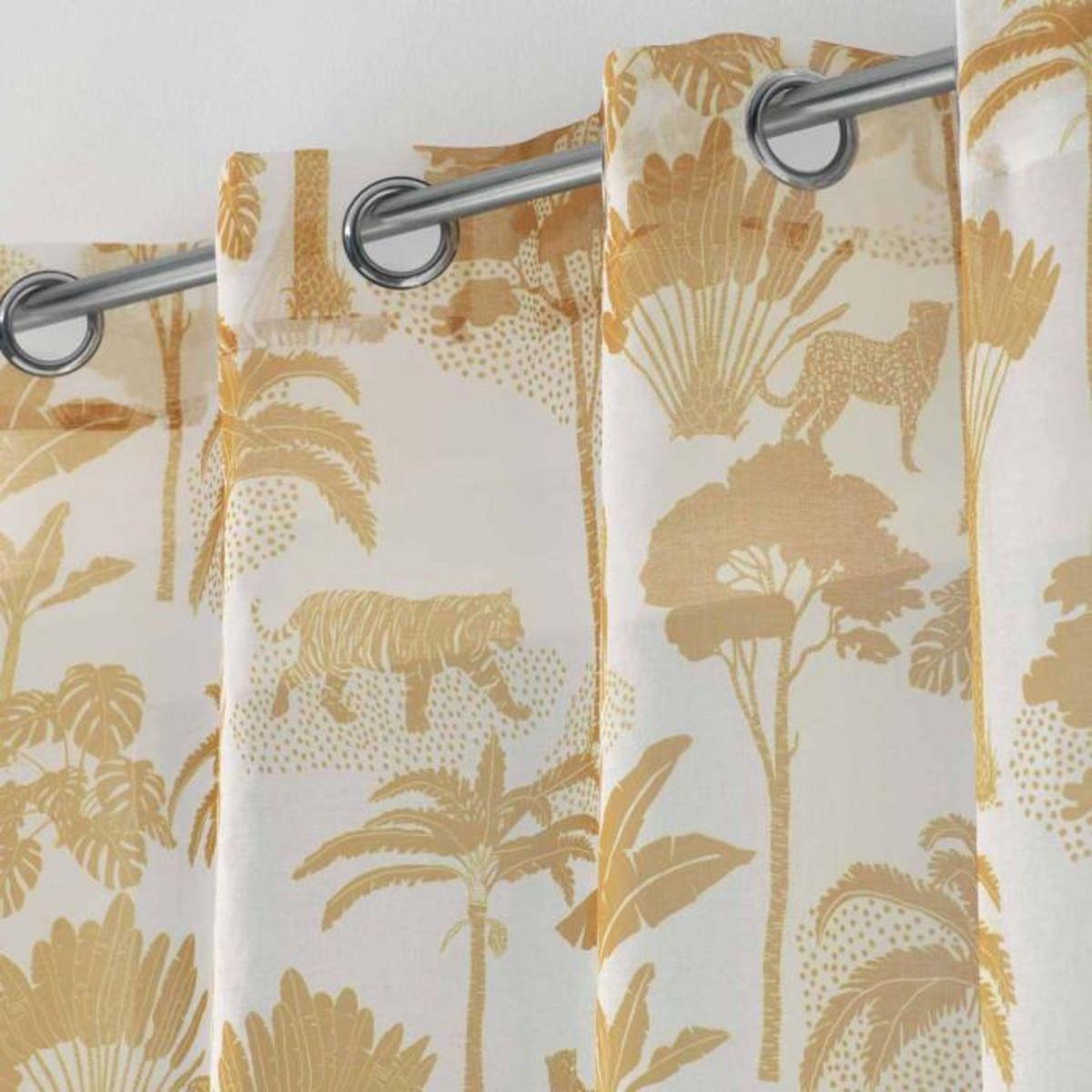 Paris Prix Rideau Voilage à Œillets  Manapany  140x240cm Jaune