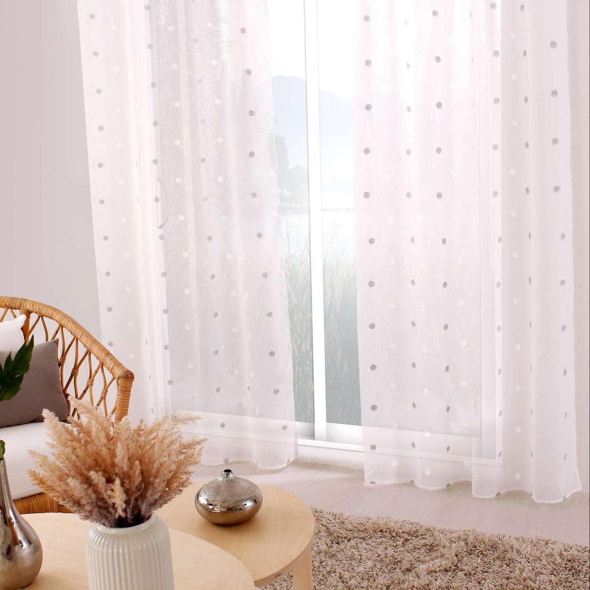 TOILINUX Voilage plumetis