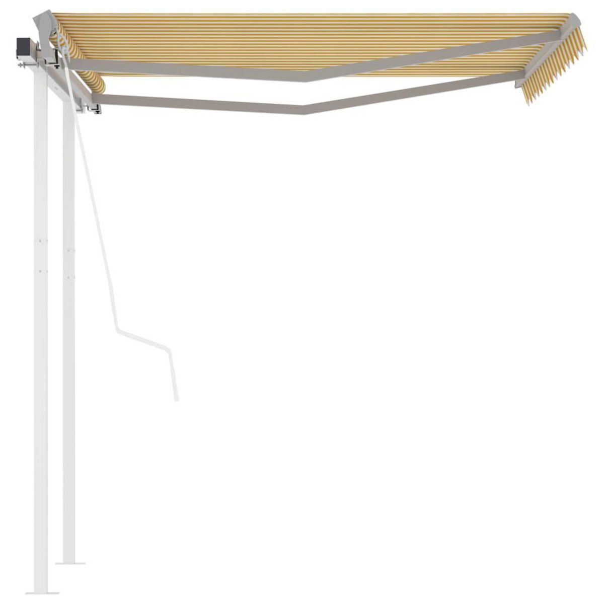 VIDAXL Auvent retractable automatique et poteaux 3,5x2,5 m Jaune blanc