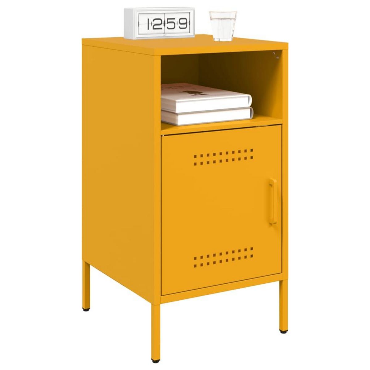 VIDAXL Table de chevet jaune moutarde 36x39x68 cm acier