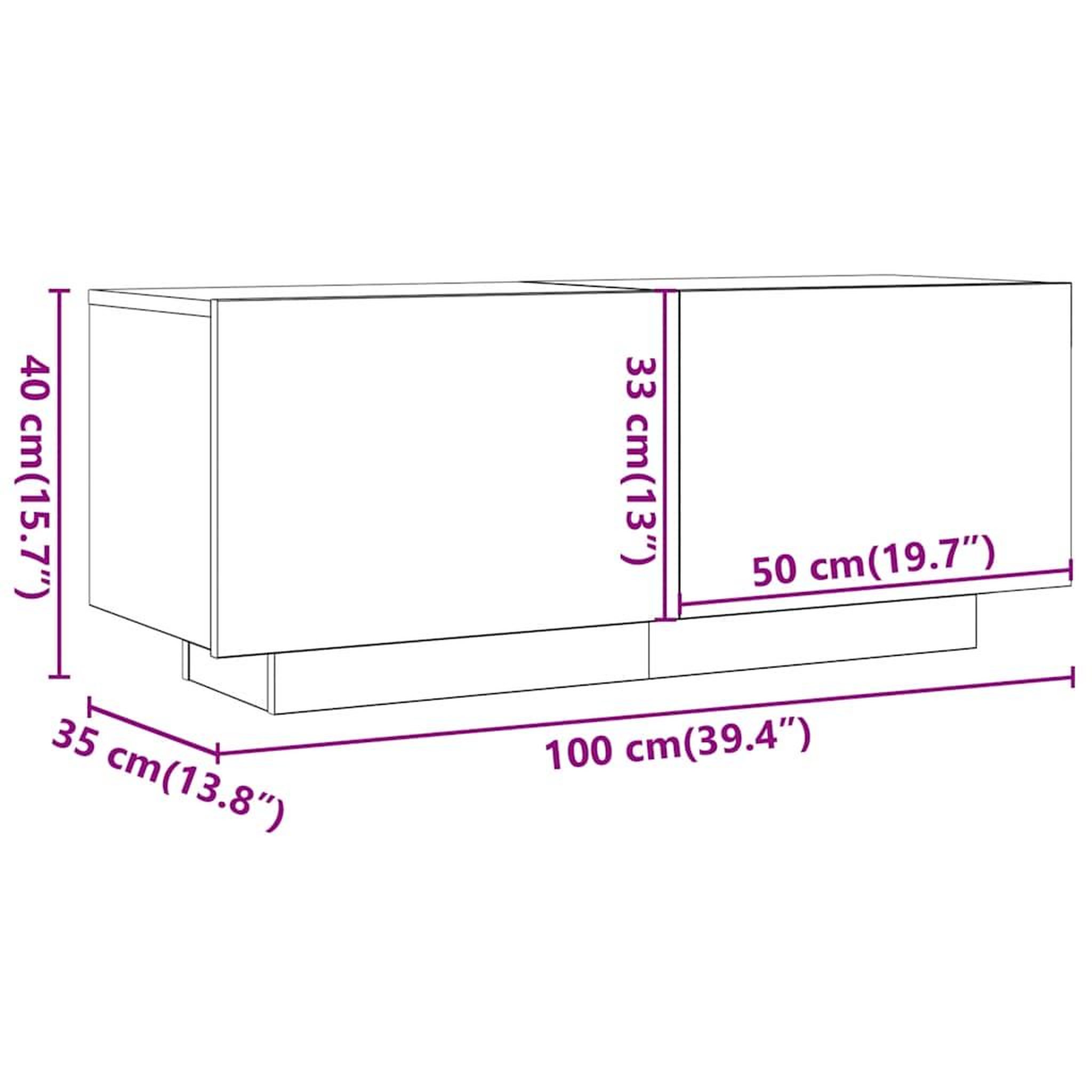 Voir la diapositive 6 : VIDAXL Meuble TV Gris beton 100x35x40 cm Bois d'ingenierie