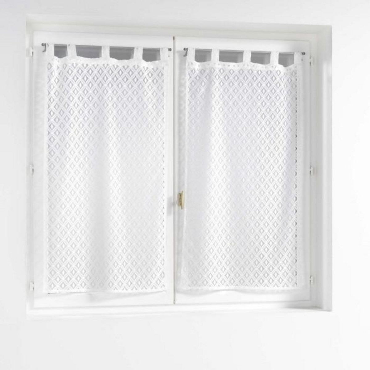 Paris Prix Paire de Voilages Maille  Odilia  60x160cm Blanc