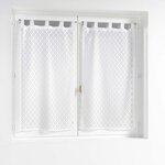 Paris Prix Paire de Voilages Maille  Odilia  60x160cm Blanc