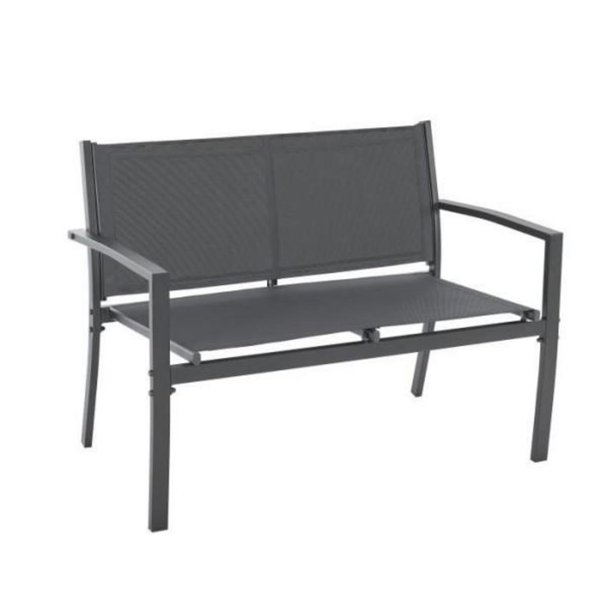 MARKET24 Salon de jardin CEBU - Structure Acier - 4 personnes - Gris