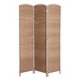 Voir la diapositive 1 : HOMCOM Paravent séparateur de pièce pliable 3 panneaux dim. 135L x 180H cm bois osier tressé