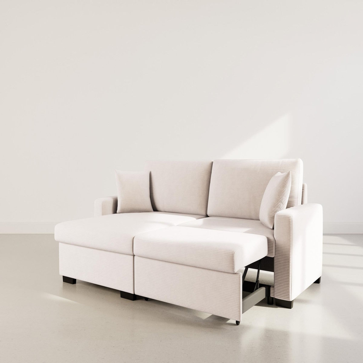 BEST MOBILIER Gisele - canapé d'angle réversible 4 places convertible avec coffre en velours côtelé