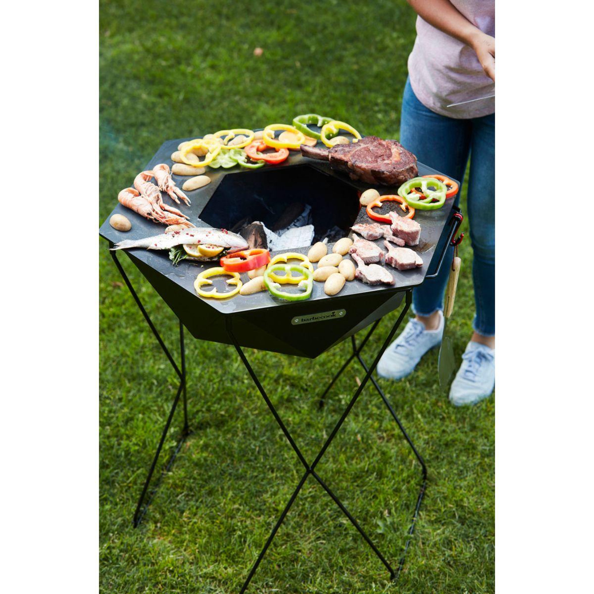 Voir la diapositive 2 : BARBECOOK Brasero rila brasero et barbecue en acier bc-woo
