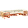 Voir la diapositive 2 : VIDAXL Salon de jardin 7 pcs avec coussins cire marron bois pin massif