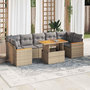 Voir la diapositive 1 : VIDAXL Salon de jardin avec coussins 8 pcs beige resine tressee acacia