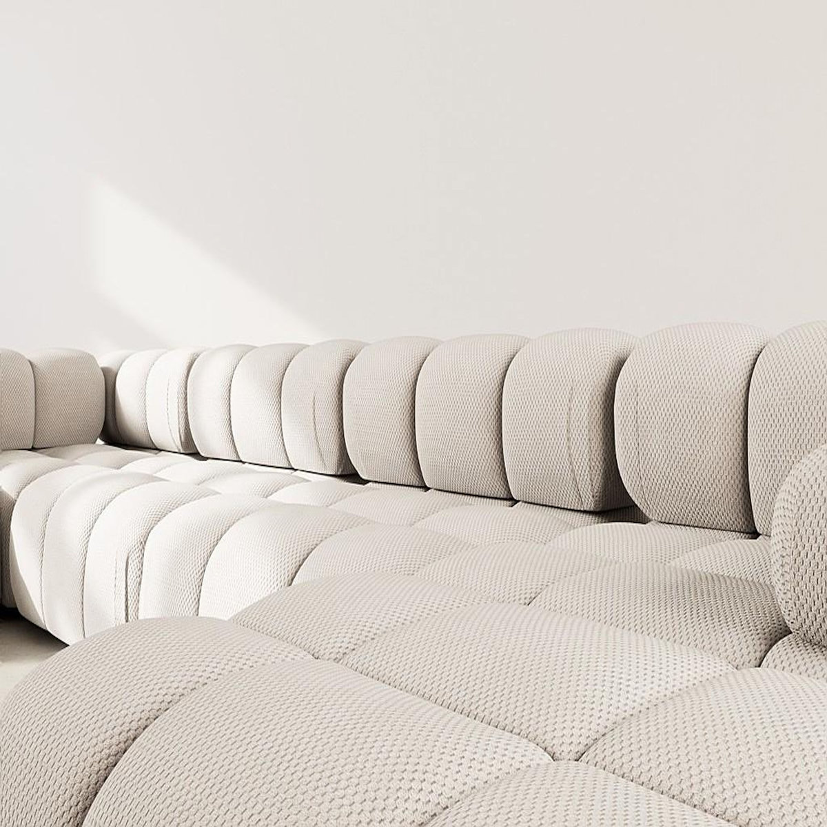 LISA DESIGN Ruby - canapé panoramique modulable d'angle gauche 7 places en velours texturé