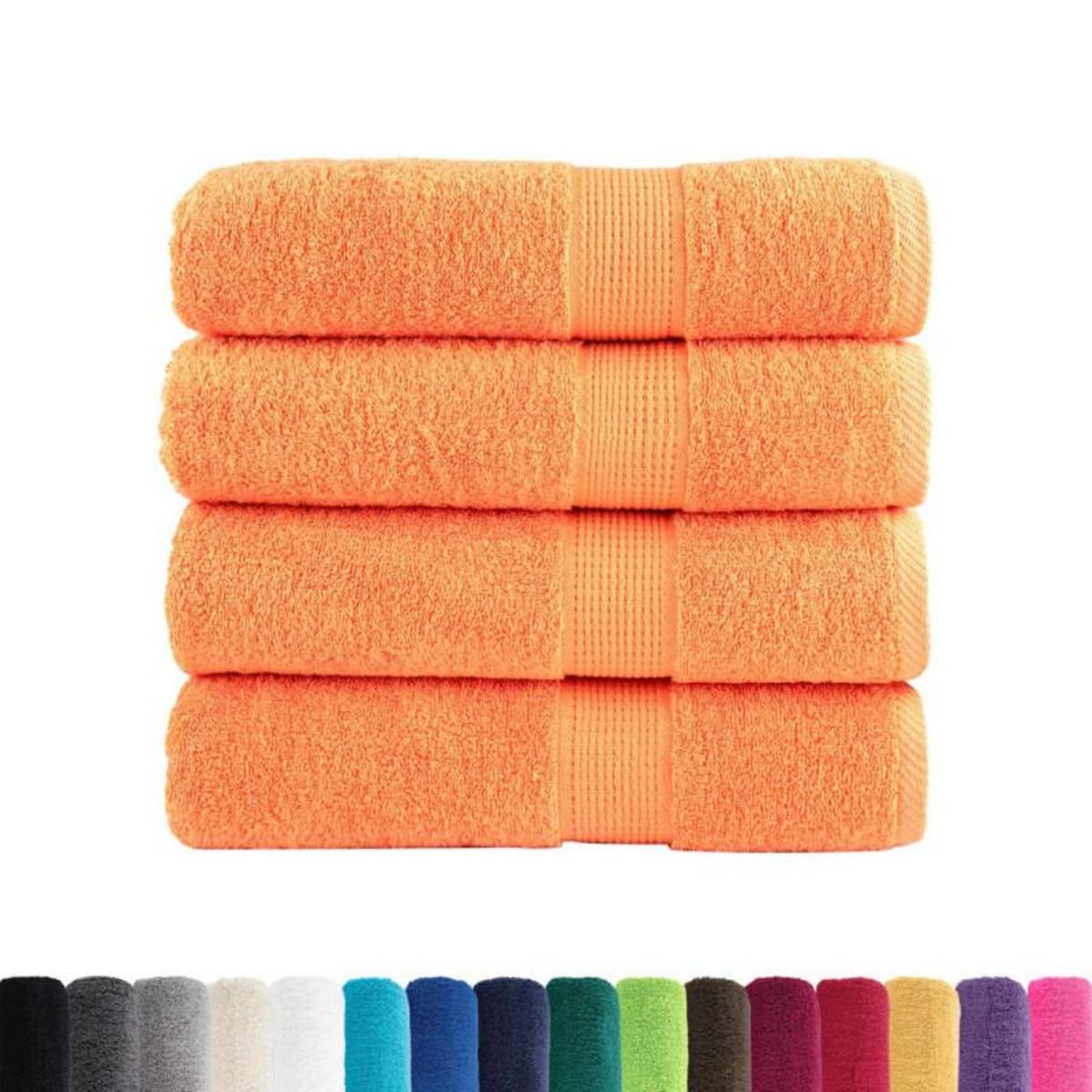 VIDAXL Serviettes de douche de qualité supérieure SOLUND 4 pcs orange