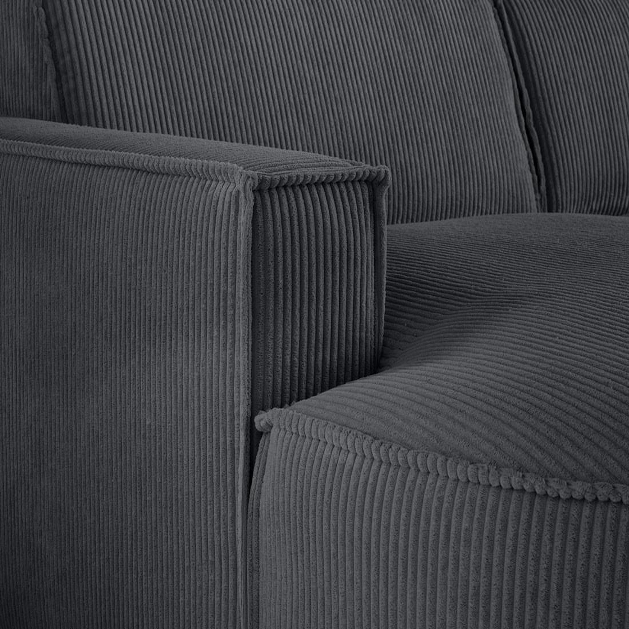 Voir la diapositive 5 : LISA DESIGN Spiaggia - canapé panoramique d'angle droit - 7 places - en velours côtelé