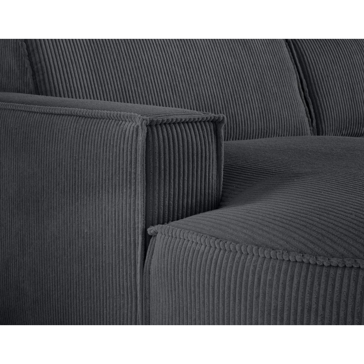 LISA DESIGN Spiaggia - canapé panoramique d'angle droit - 7 places - en velours côtelé