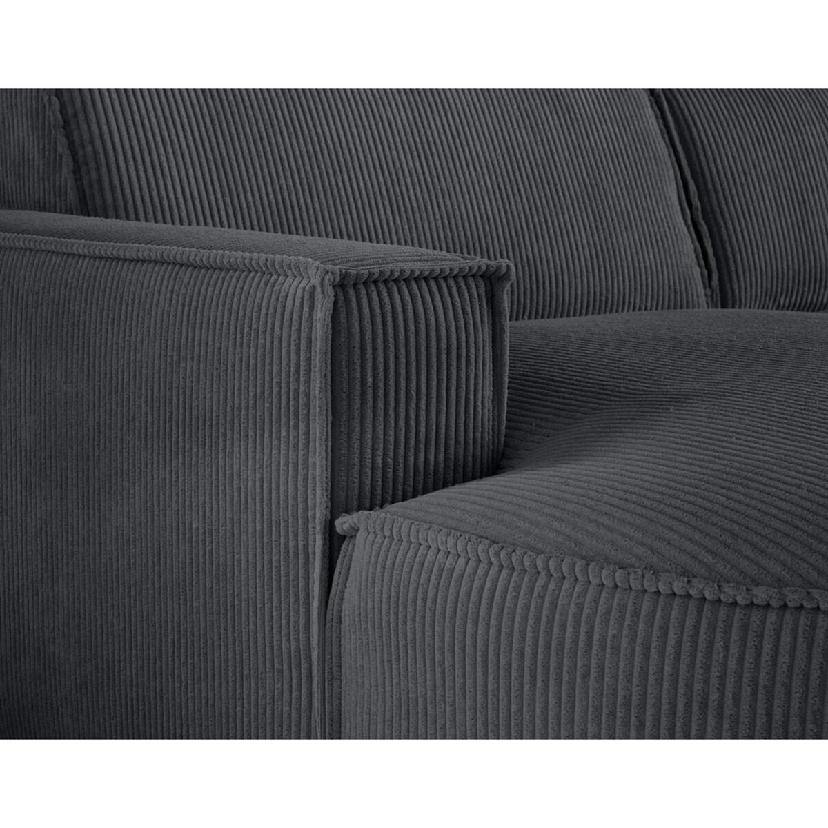 LISA DESIGN Spiaggia - canapé panoramique d'angle droit - 7 places - en velours côtelé