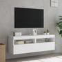 Voir la diapositive 5 : VIDAXL Meubles TV muraux avec lumieres LED 2 pcs blanc 60x30x40 cm