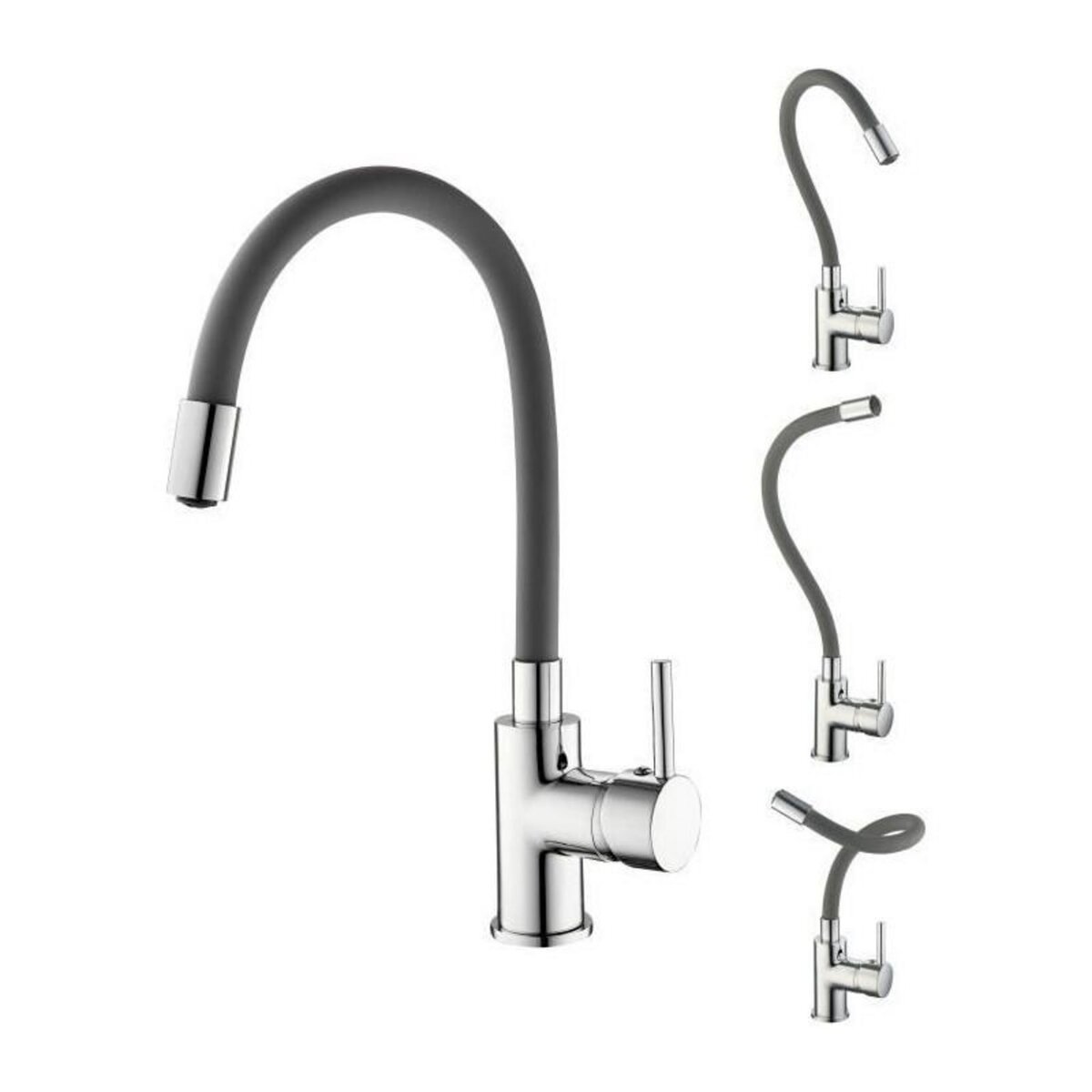 ROUSSEAU Mitigeur evier memoire de forme - Gris - ROUSSEAU Ilo