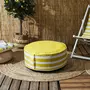 The Home Deco Factory Pouf gonflable à rayures - Jaune