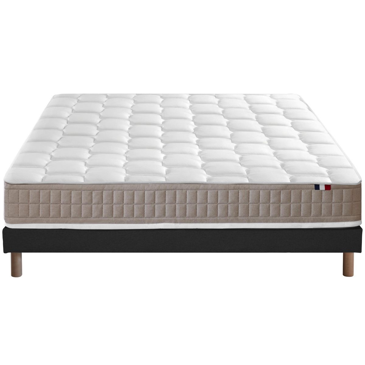IDLITERIE Ensemble Matelas 100% latex 5 zones ORIGINEL + Sommier - Spécial Dos Sensible - Fabriqué en France
