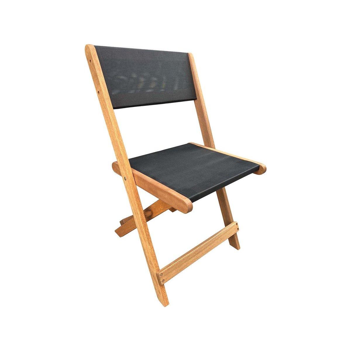 Habitat et Jardin Chaise pliante en bois exotique  Seoul  - Maple - Noir - Lot de 2