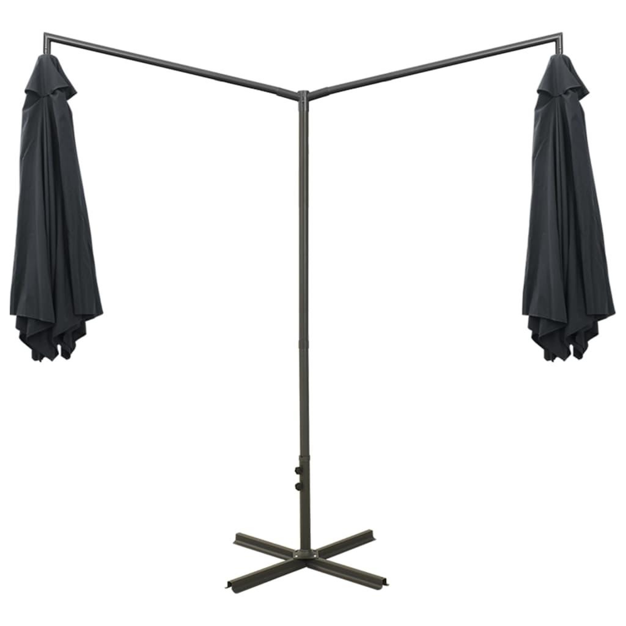Voir la diapositive 4 : VIDAXL Parasol de jardin double avec mat en acier anthracite 600 cm