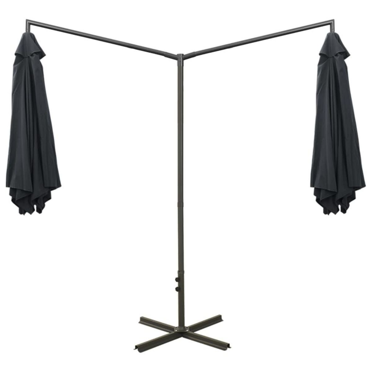 VIDAXL Parasol de jardin double avec mat en acier anthracite 600 cm