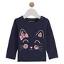 Voir la diapositive 1 : INEXTENSO T-shirt manches longues chat bébé fille