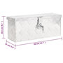 Voir la diapositive 6 : VIDAXL Boîte de rangement Argente 50x15x20,5 cm Aluminium