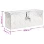 Voir la diapositive 6 : VIDAXL Boîte de rangement Argente 50x15x20,5 cm Aluminium