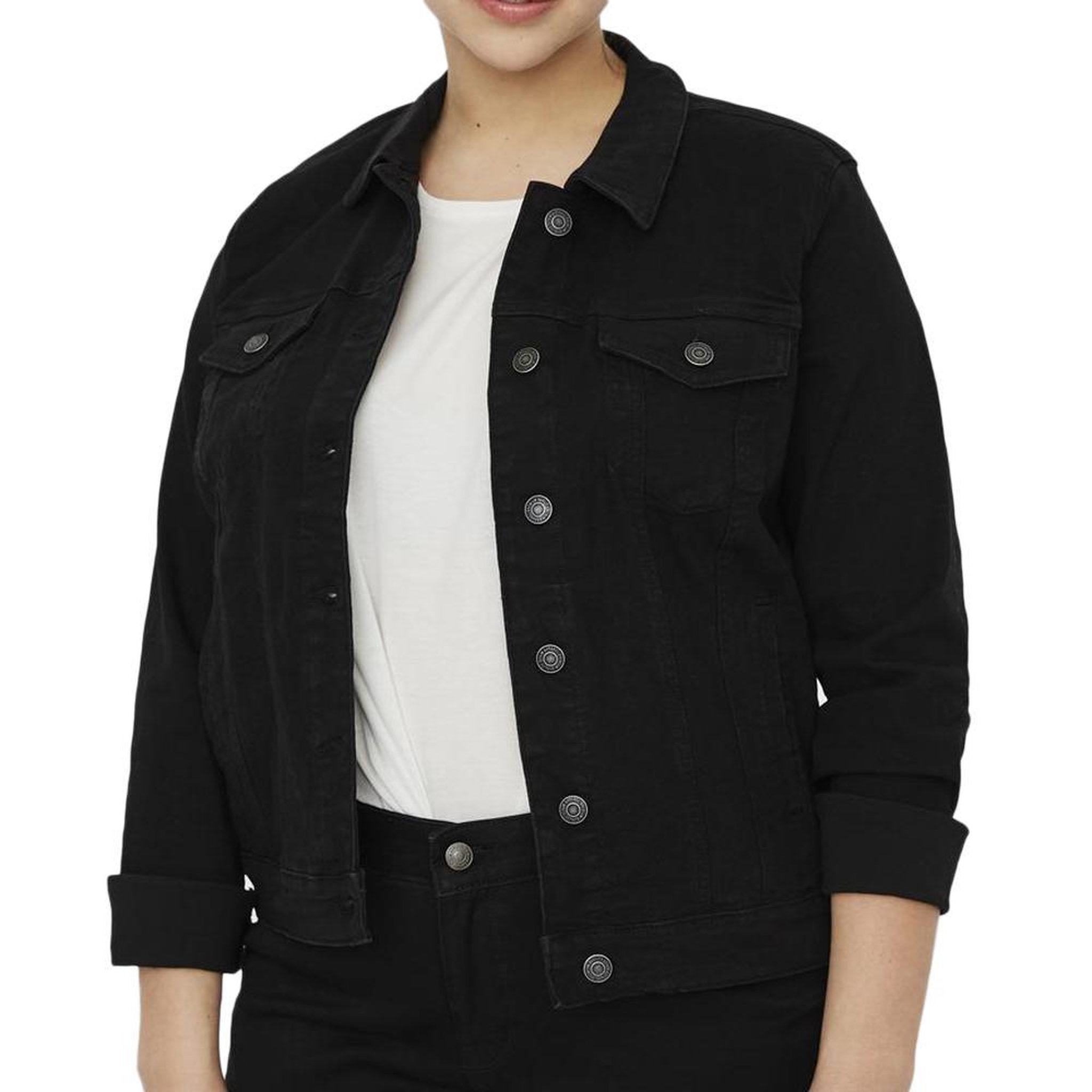 Vero Moda Veste en Jean Noir Femme Vero Moda Runa. Coloris disponibles : Noir