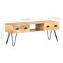 Voir la diapositive 6 : VIDAXL Meuble TV 120x35x45 cm Bois solide de manguier