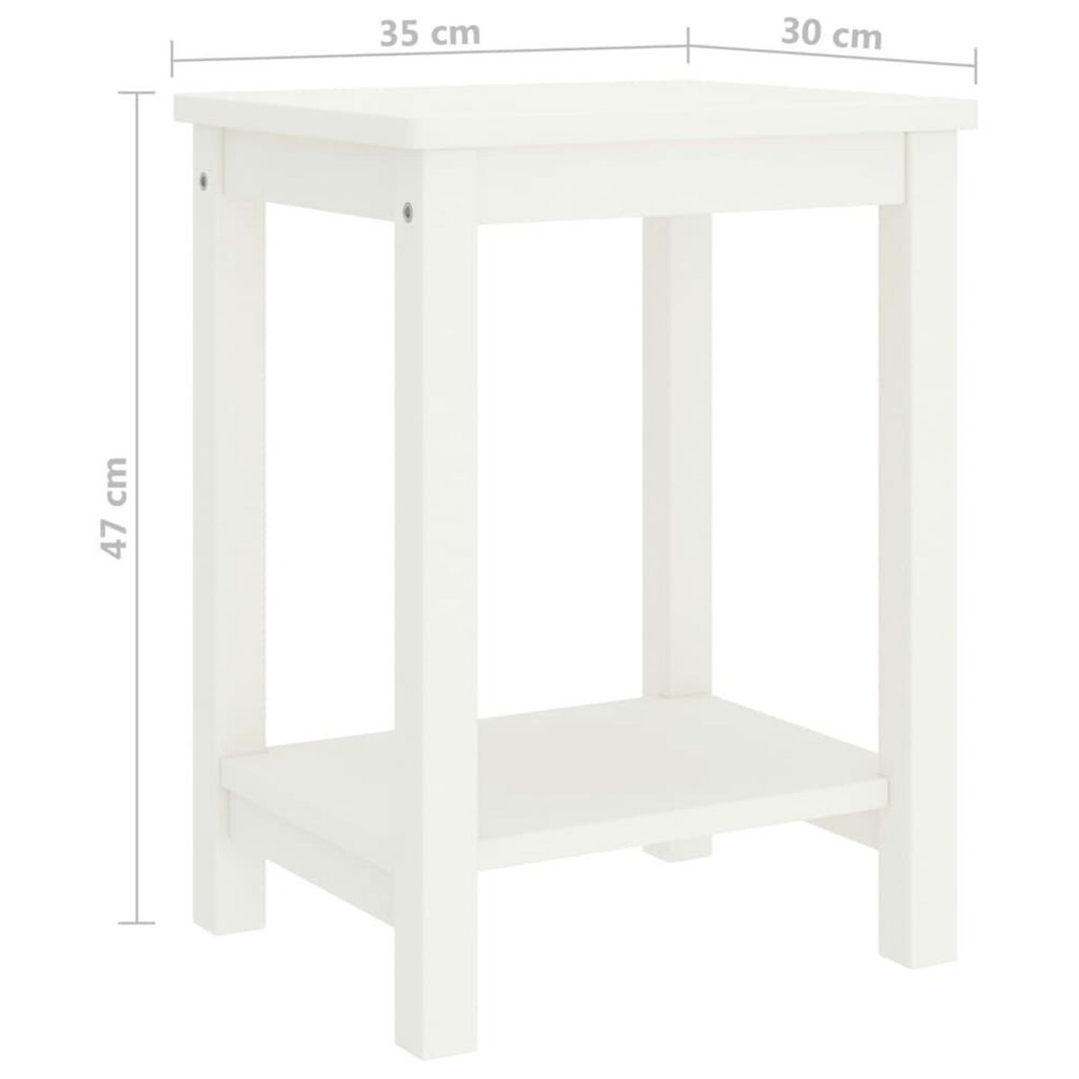 VIDAXL Table de chevet blanc 35x30x47 cm bois de pin massif