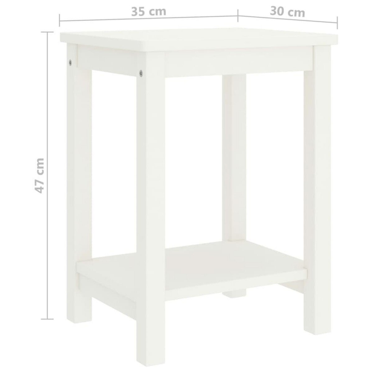 VIDAXL Table de chevet blanc 35x30x47 cm bois de pin massif