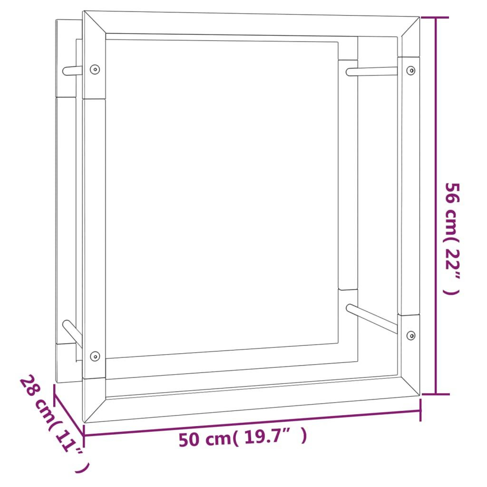 Voir la diapositive 6 : VIDAXL Portant de bois de chauffage Noir mat 50x28x56 cm Acier