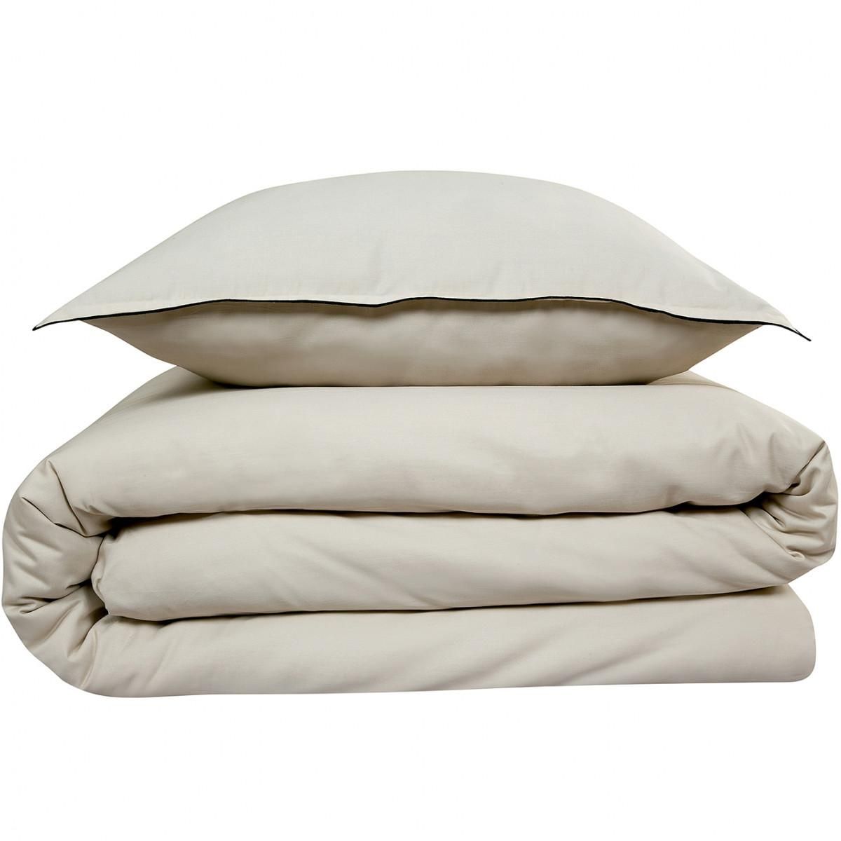 FUTURE HOME Parure de lit 2 personnes en satin de coton unie