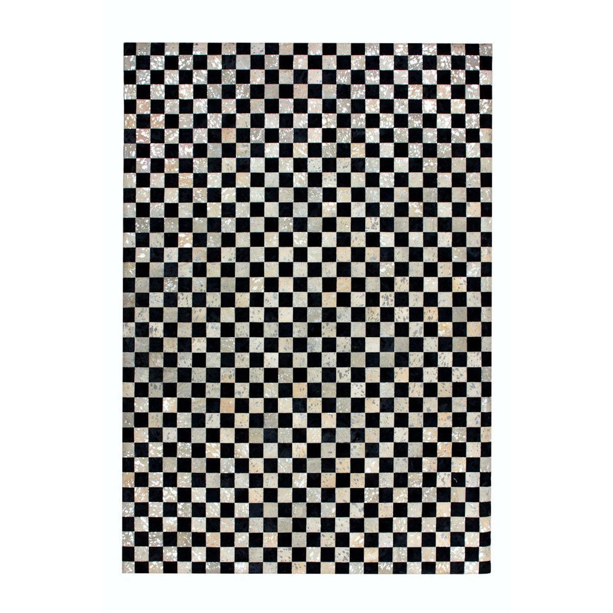 Paris Prix Tapis en Cuir Fait Main  Rocket  Argent & Gris