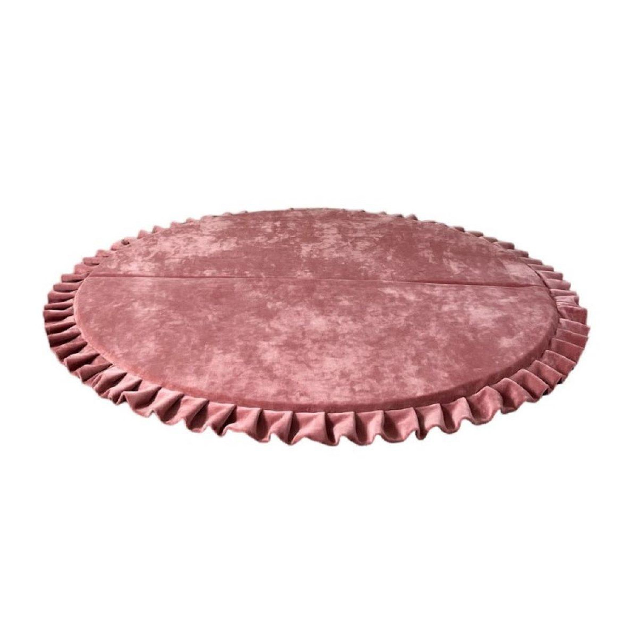 MONIO FOR KIDS Tapis de jeu pliable en velours 105 rond rose