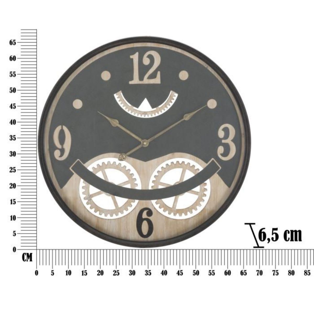Paris Prix Horloge Murale en Verre  XXX  67cm Noir & Marron