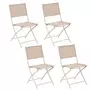 HESPERIDE Lot de 4 chaises de jardin pliables Modula - Lin et Argile