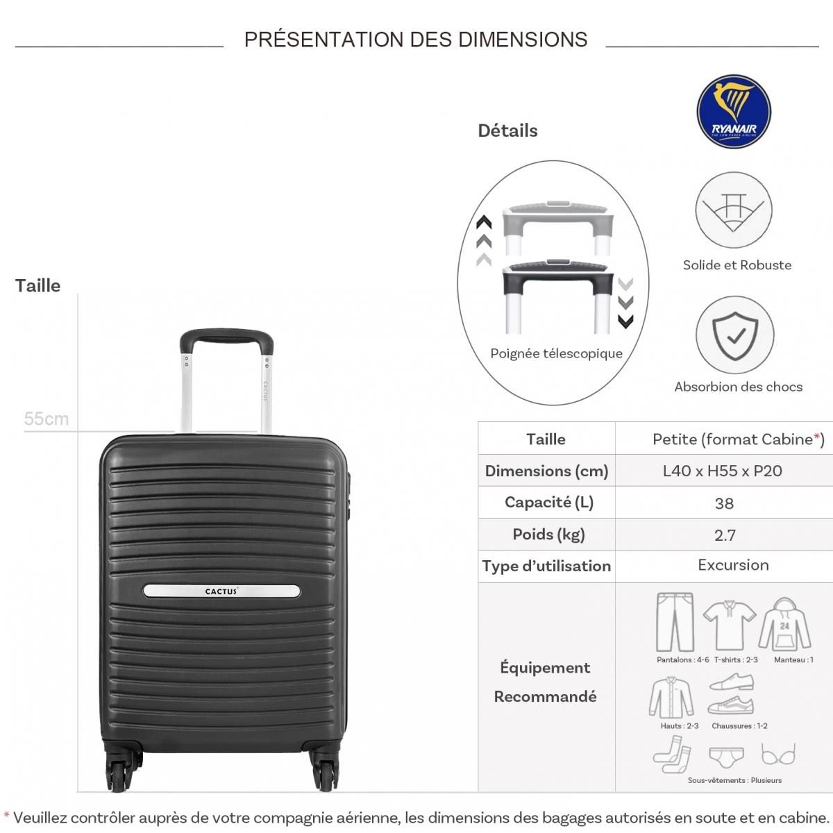 Cactus Valise cabine rigide 55cm