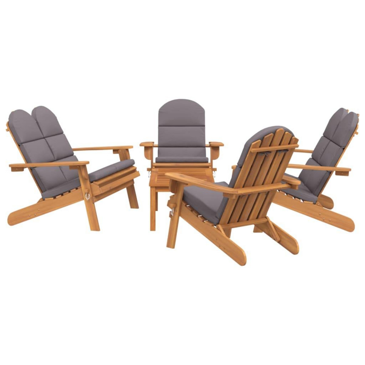 VIDAXL Ensemble de salon de jardin Adirondack 5 pcs bois acacia solide