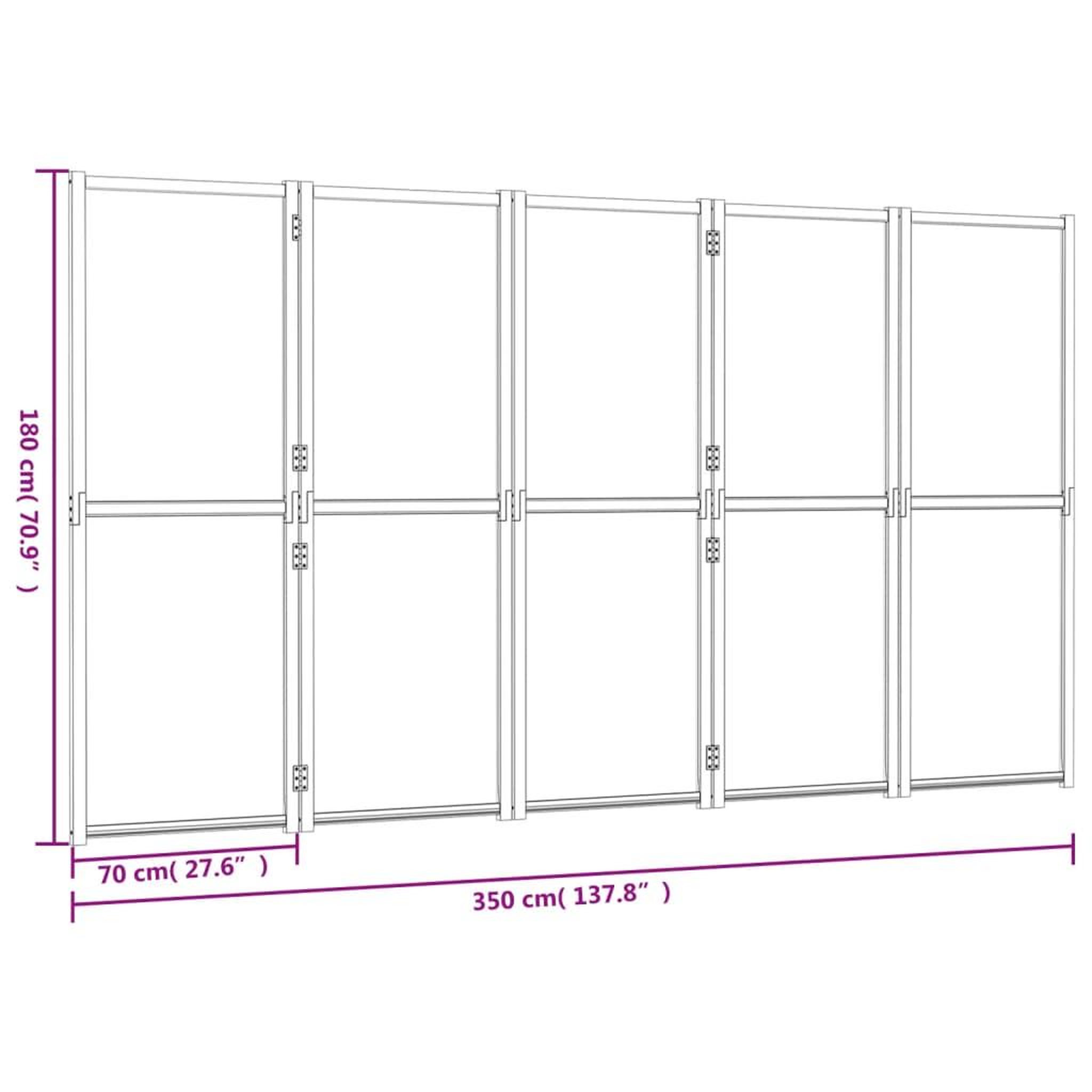 Voir la diapositive 6 : VIDAXL Cloison de separation 5 panneaux Noir 350x180 cm