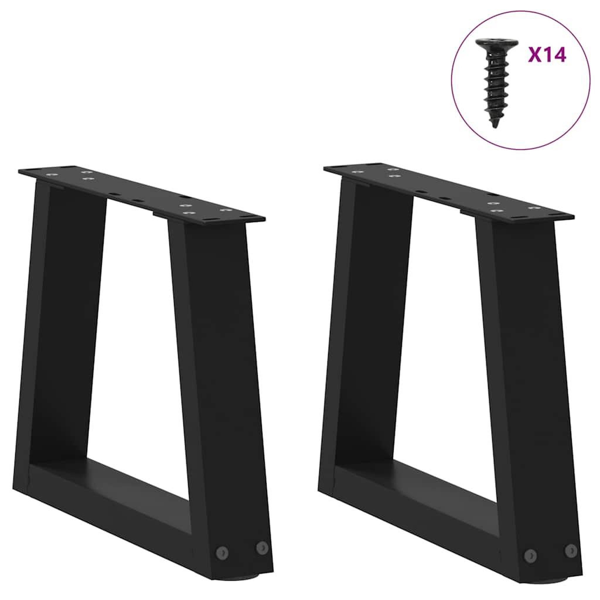 Voir la diapositive 3 : VIDAXL Pieds de table a manger forme V 2 pcs noir 40x(30-31,3)cm acier